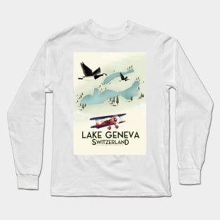 Lake Geneva Travel poster Long Sleeve T-Shirt